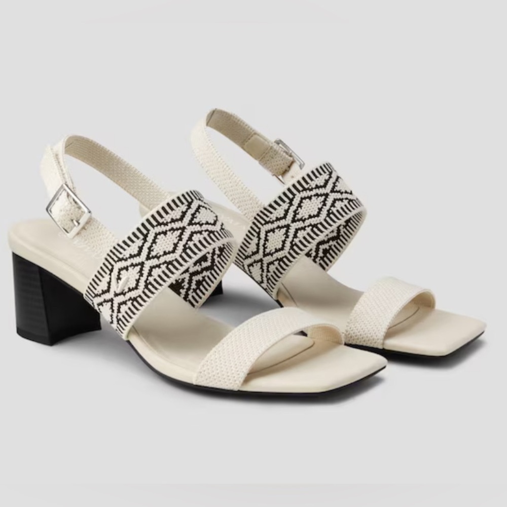 Vivaia | NWOT - Lune Square Toe Block Heel - Cream/Ivory - Size 10.5 (41)